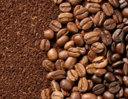 Coffee Beans and Ground Coffee Arrangement