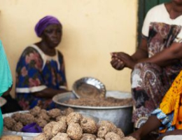 Women Preparing Yams in Tamale, Ghana