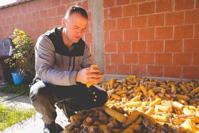 Remzi Bala on his farm in central Kosovo