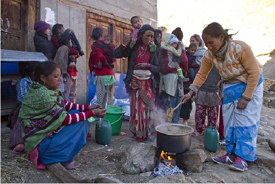 Women in Tatopani received training to grow new food crops and include them in their diets. [Lok Chandra Thapa/ActionAid]