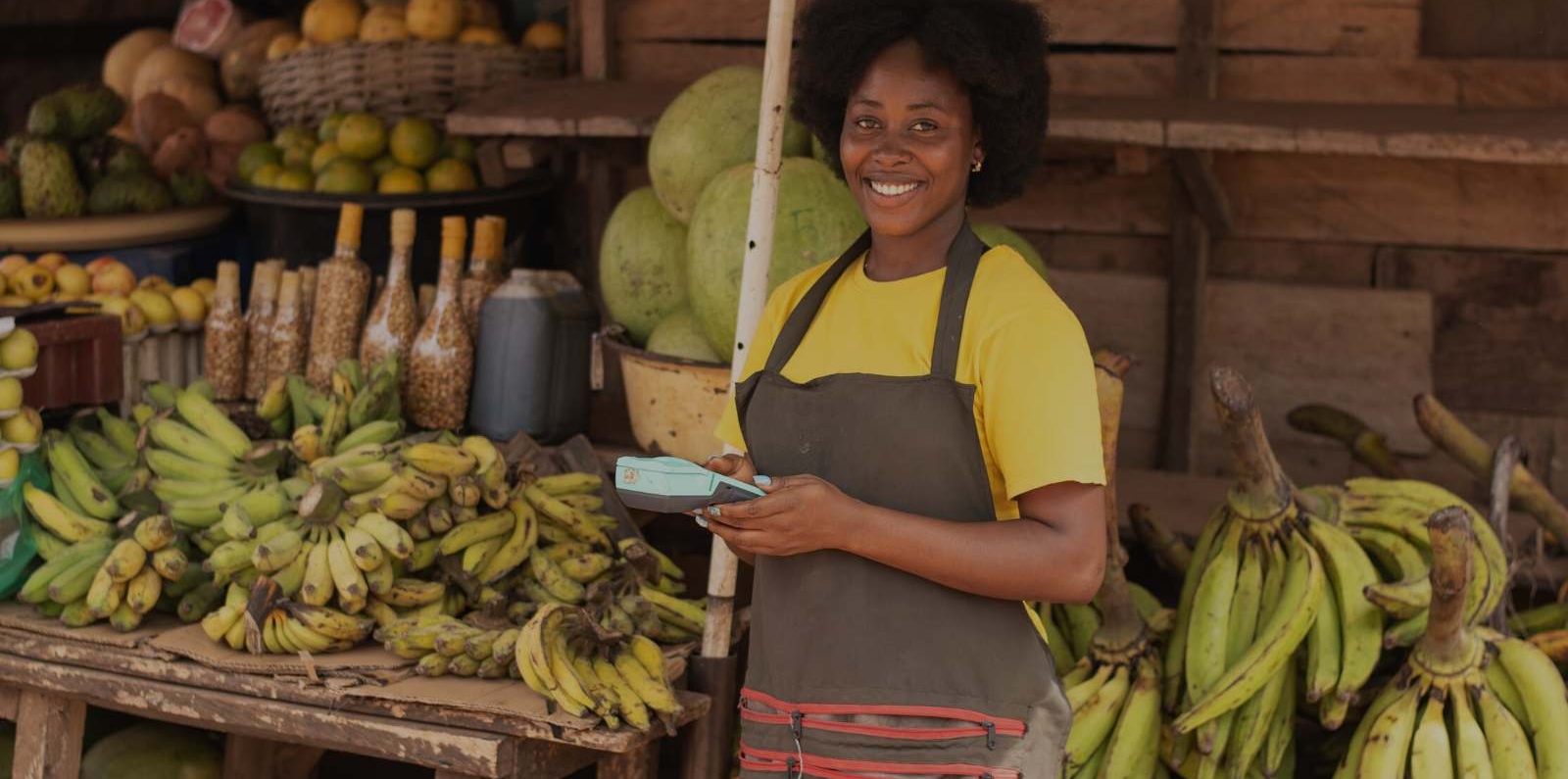 vendor at a fruit market