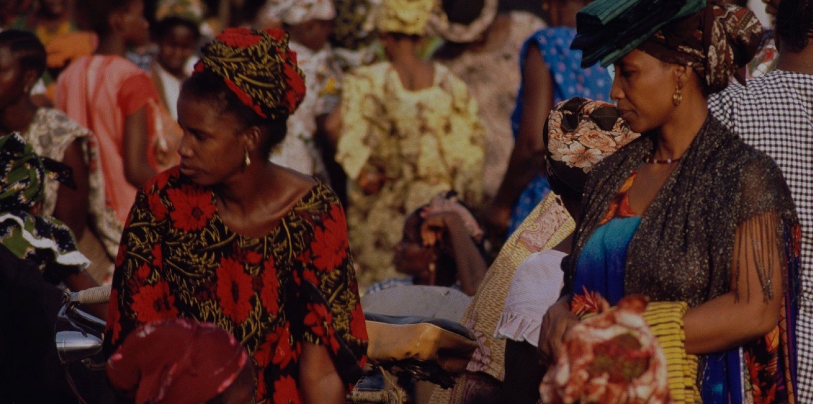 Women shopping at the market in Senegal