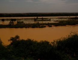 Aerial view to Niger river in Niamey Niger