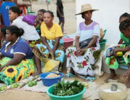 Local market gathering in Bekopaka, Madagascar