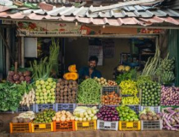 Vibrant Street Market Stall in Colombo, Sri Lanka