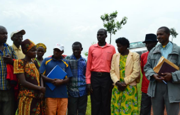 Group of people meeting at the farm