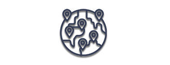 Icon - Globe with locations marked around it