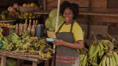 vendor at a fruit market