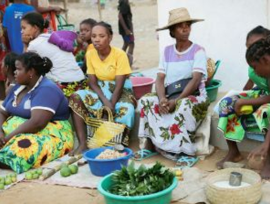 Local market gathering in Bekopaka, Madagascar