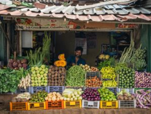Vibrant Street Market Stall in Colombo, Sri Lanka